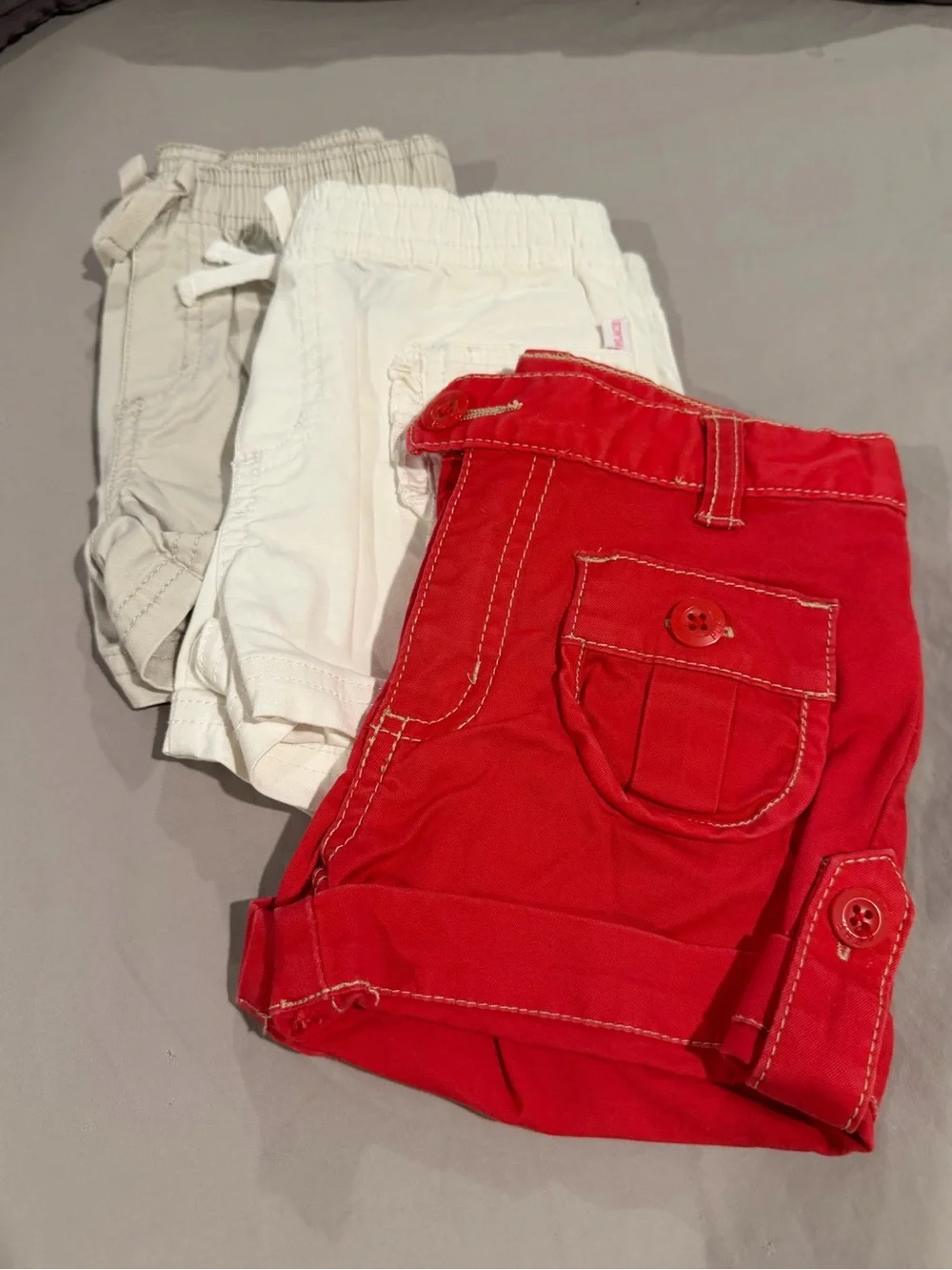 The Children's Place Cargo Shorts with Button Patch Pockets set of (3)